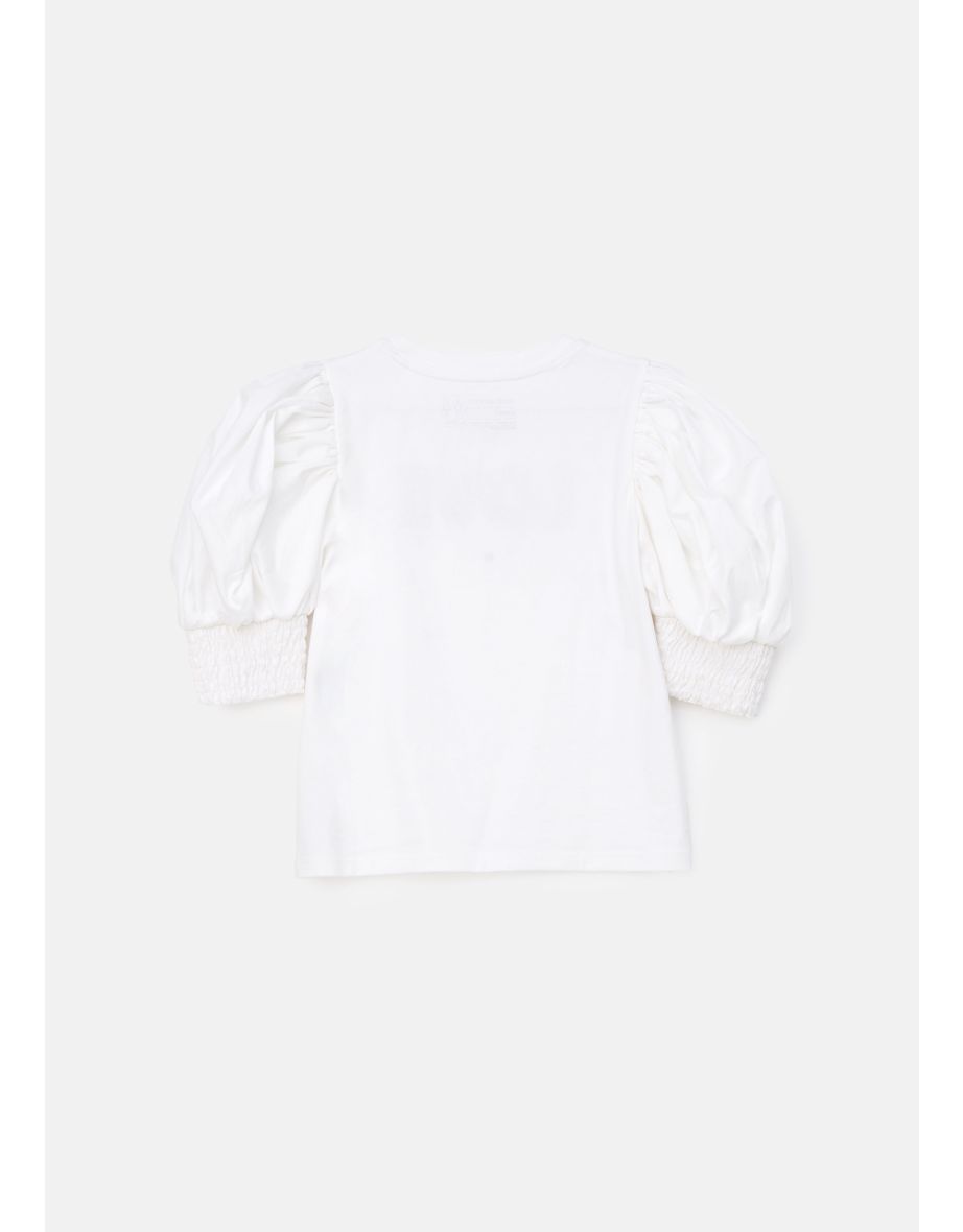 Heidi White Puff Sleeve Top - 5