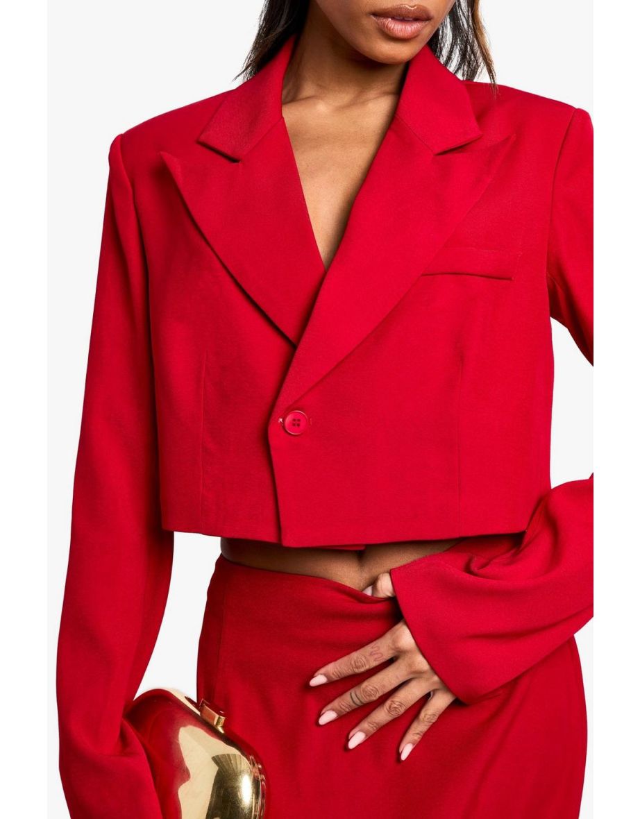 Tailored Boxy Cropped Blazer - 3