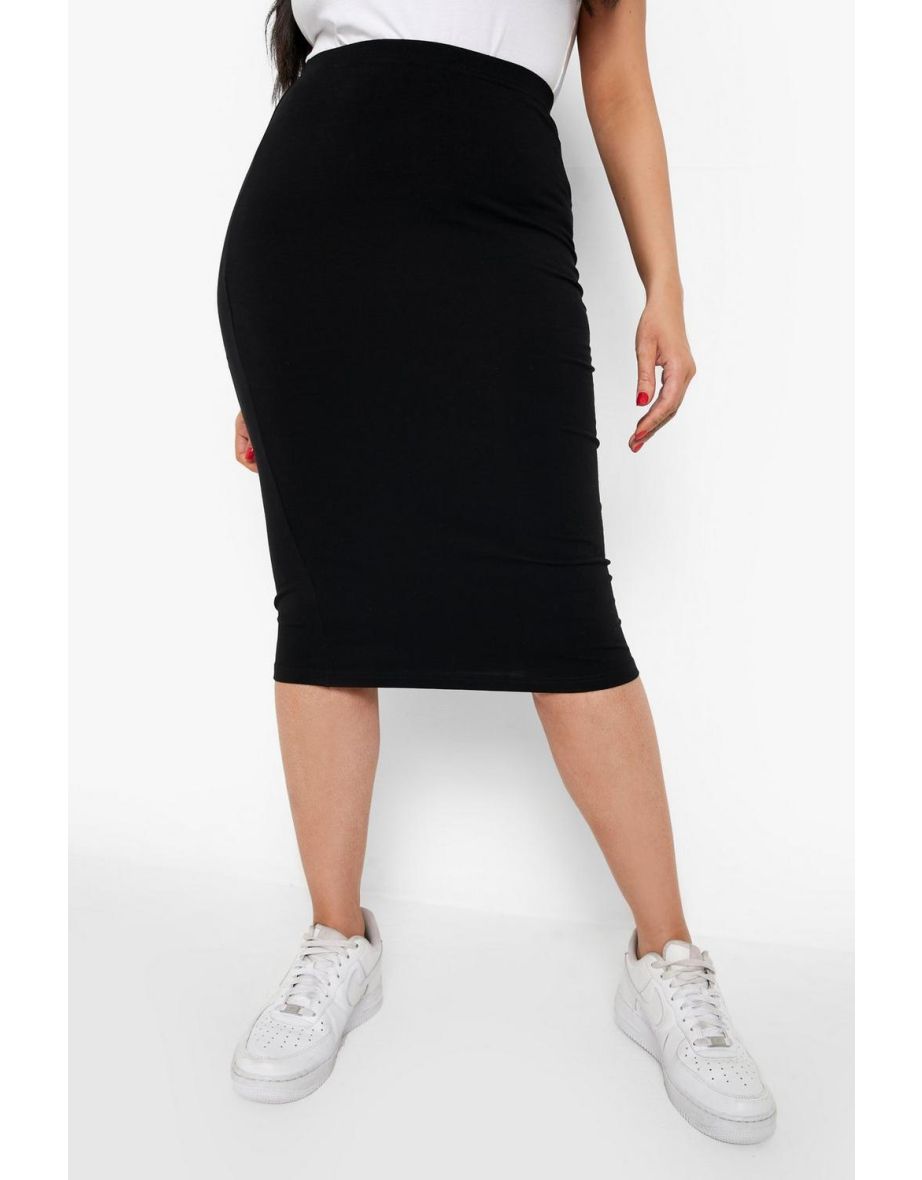 Plus Midi Tube Skirt - black - 3