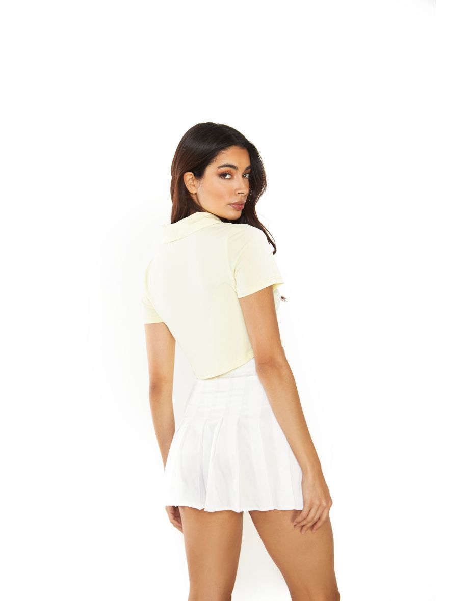 Glamorous Off White Pleated Mini Skirt - 2