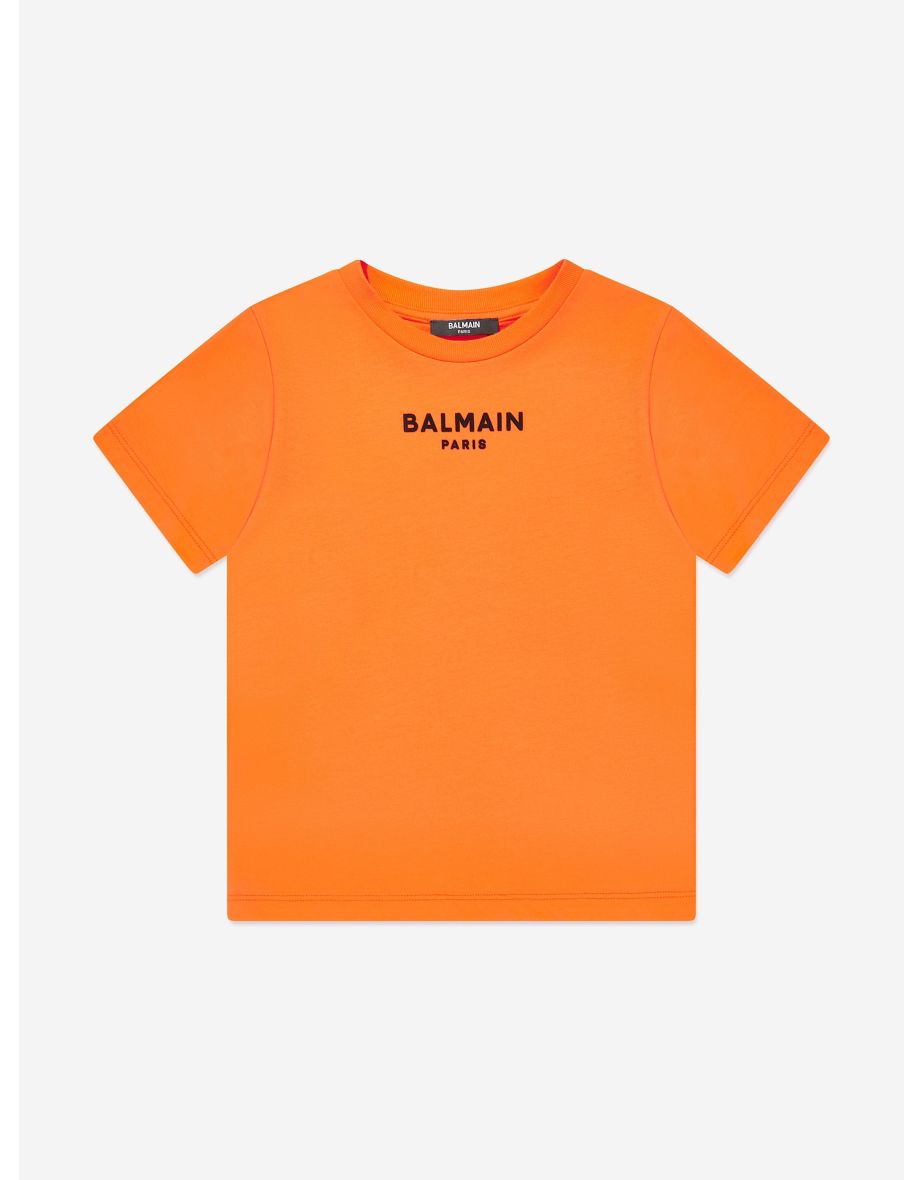 Balmain Kids Logo T-Shirt in Orange