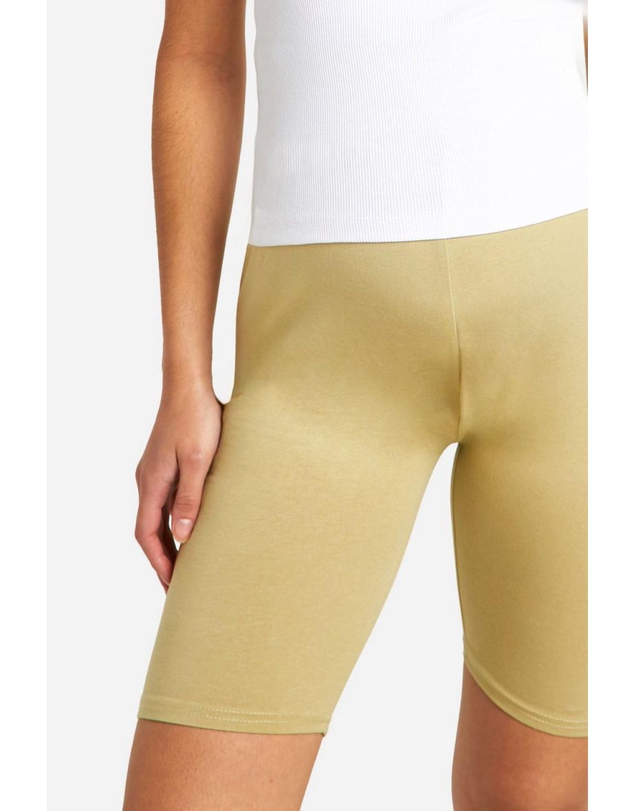 Maternity Soft Touch High Waisted Modal Cycling Shorts - light khaki - 3