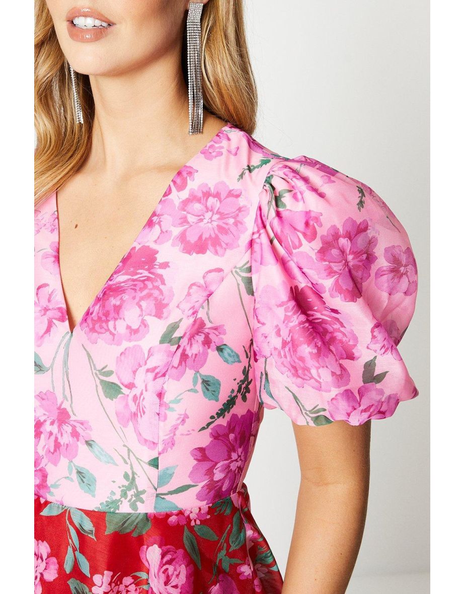 Print Layered Organza Dress - 3
