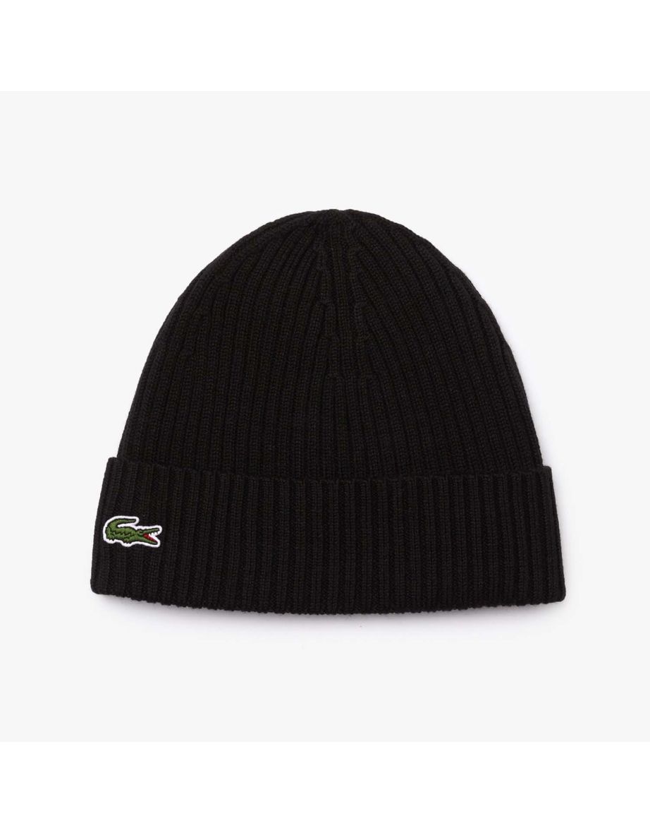 Accessories Lacoste Ribbed Beanie in Black