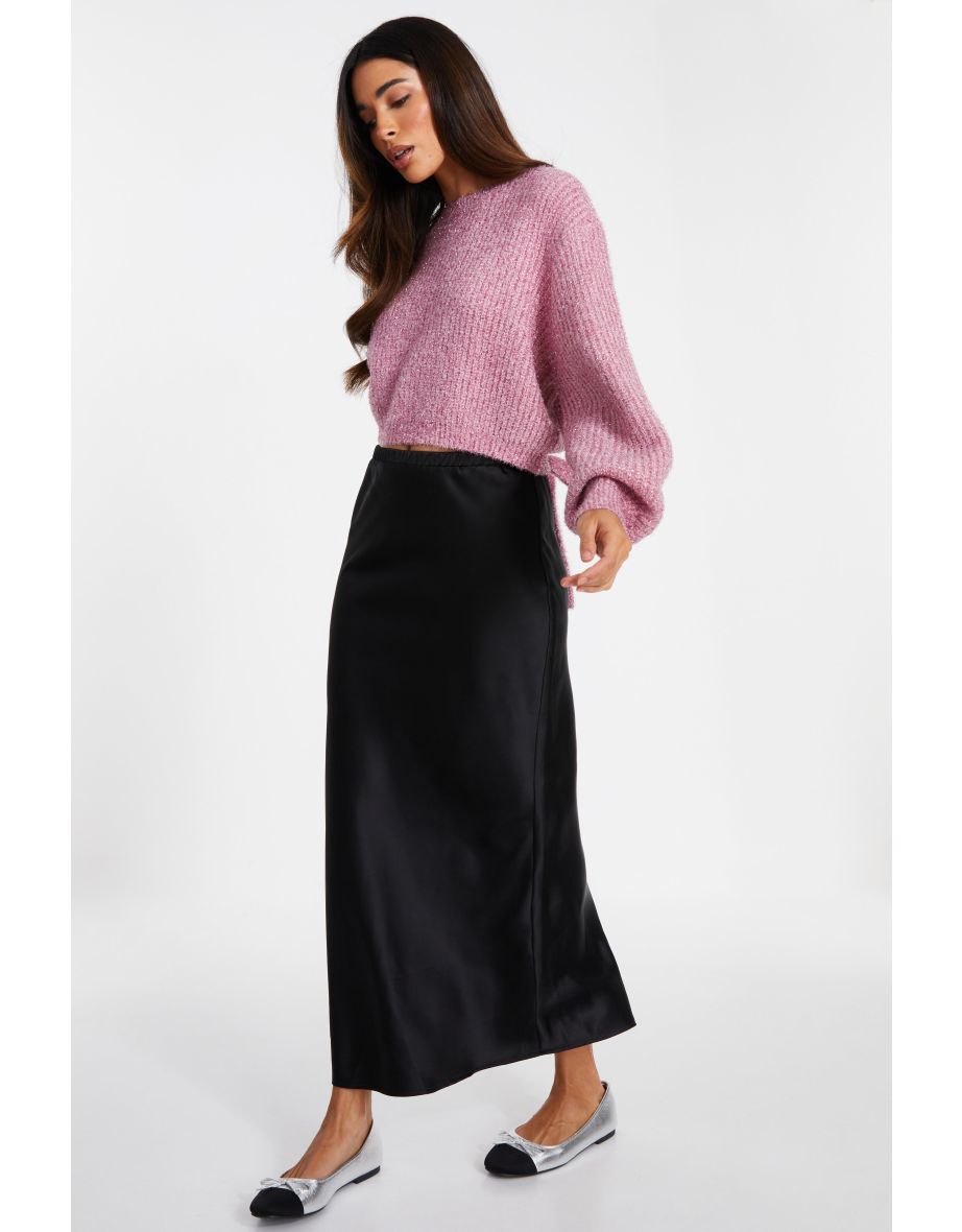 Pink Tinsel Knit Jumper