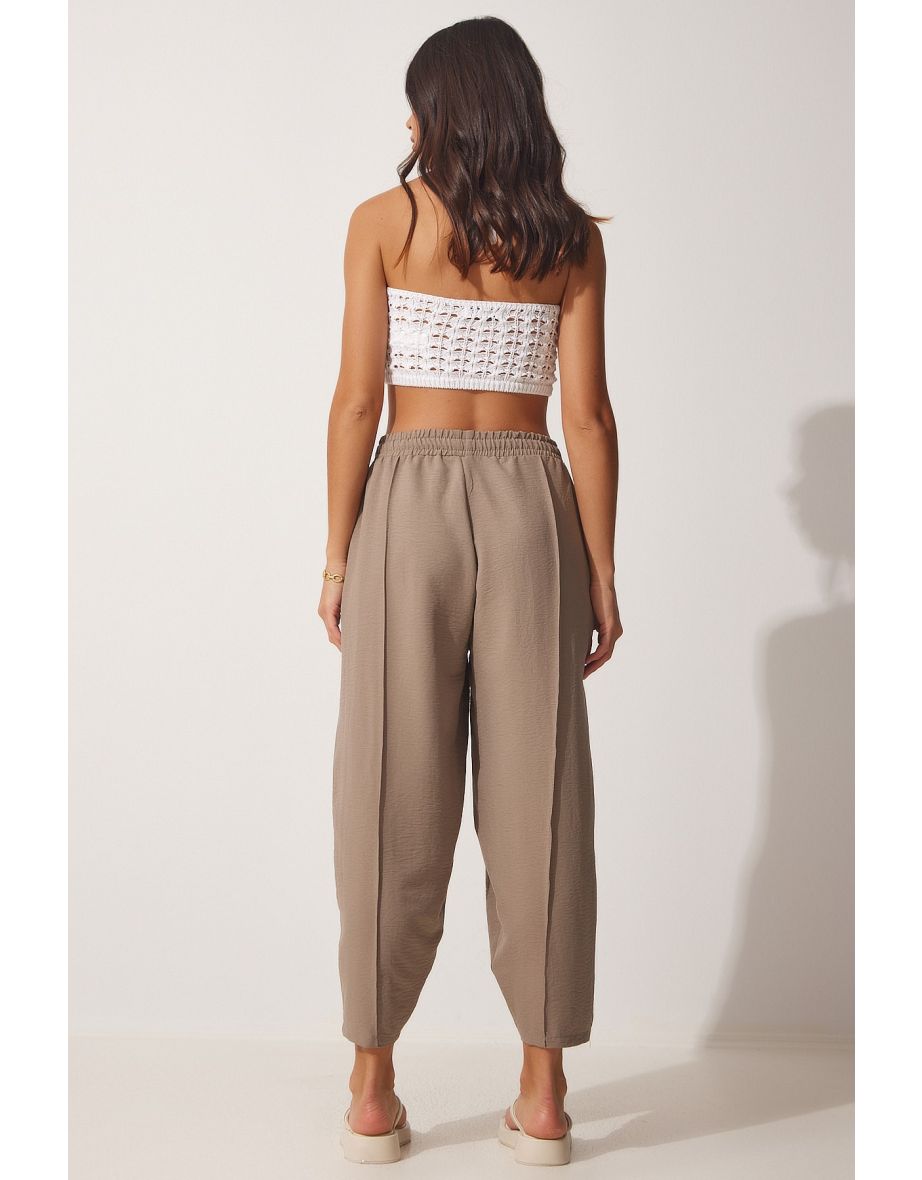 Women's Mink Linen Baggy Trousers - 3