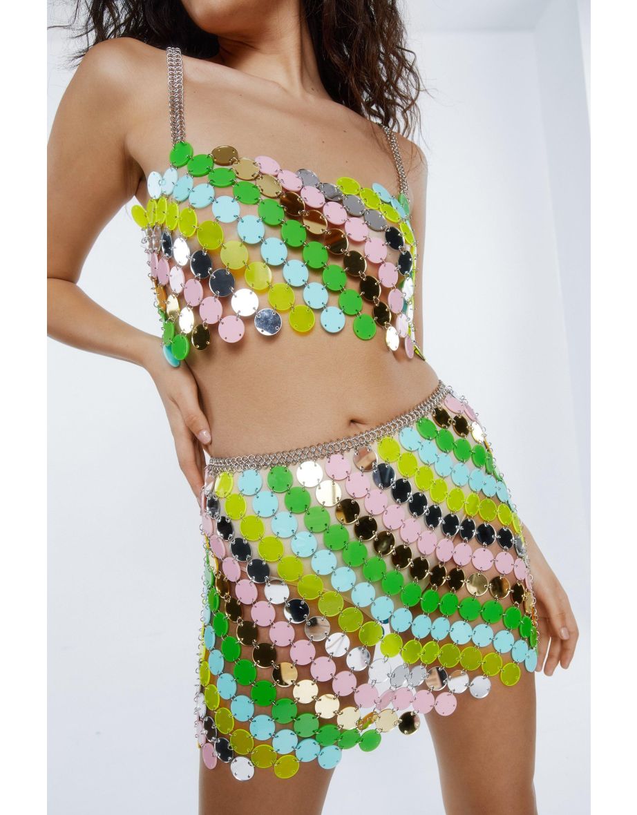 Pastel Chainmail Mini Skirt