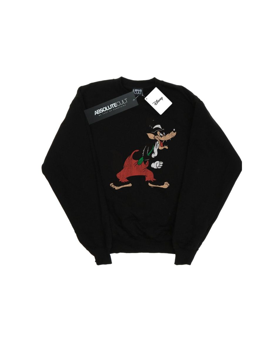 Disney Boys Three Little Pigs Big Bad Wolf Sweatshirt - Black