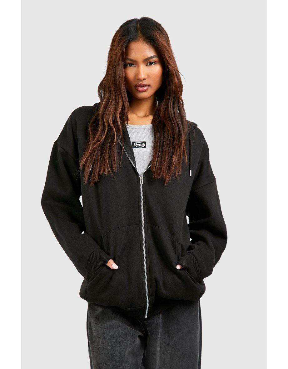 Tall Basic Zip Through Hoodie - black - 3