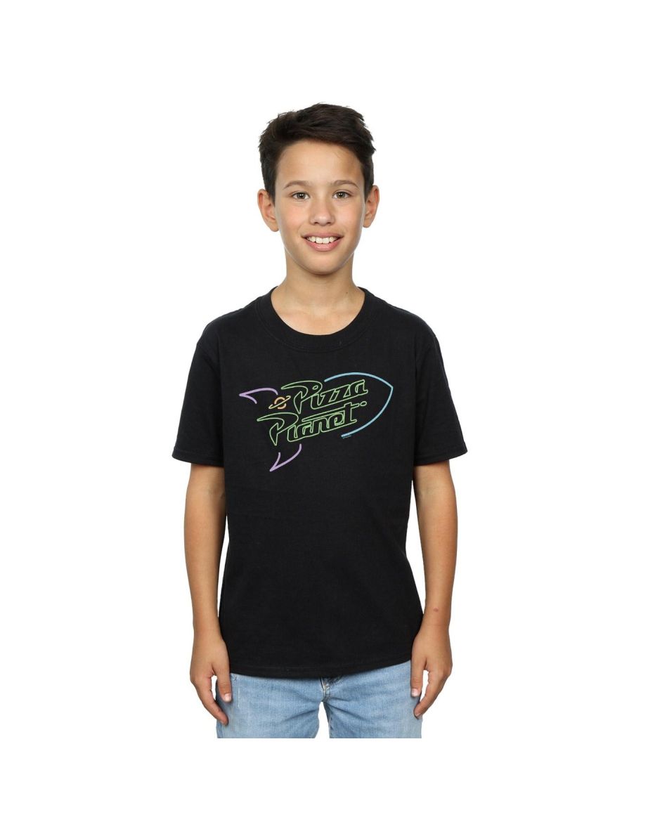 Disney Boys Toy Story Neon Pizza Planet T-Shirt - Black