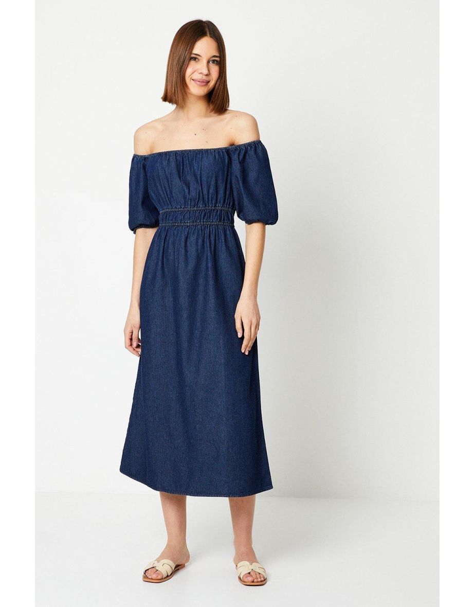 Denim Bardot Dress