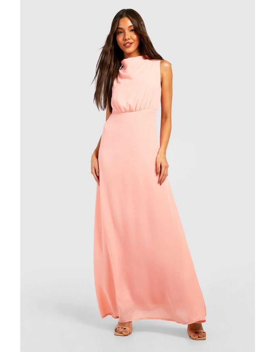 Coral chiffon maxi on sale dress