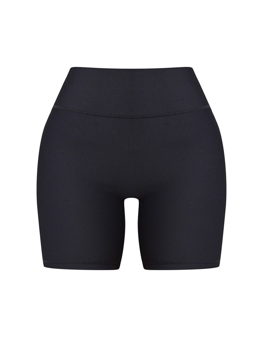 PLT PERFORM Black Ribbed Gym Shorts - 5