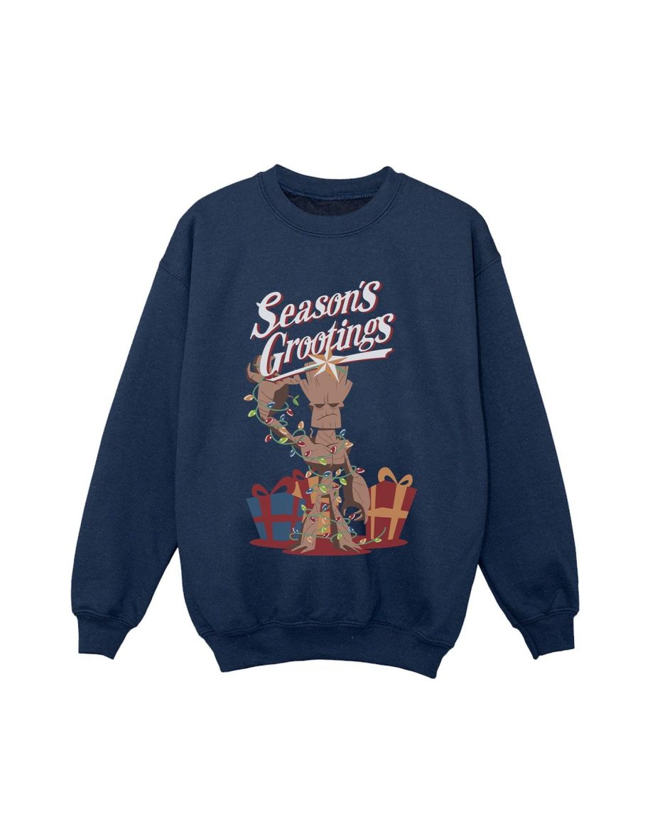Marvel Boys Marvel Comics Groot Season´s Grootings Sweatshirt - Navy Blue