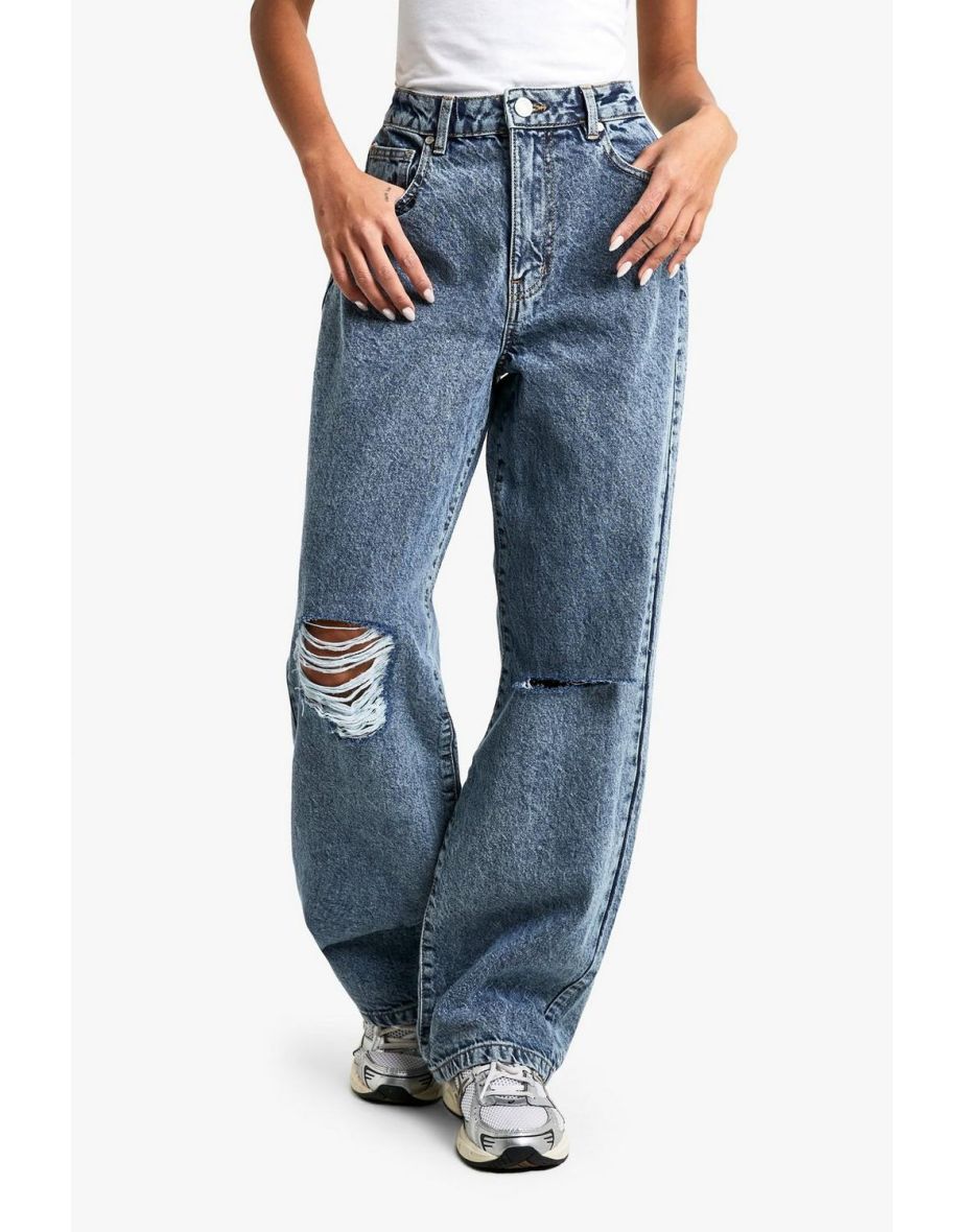 Basics Ripped Knee Boyfriend Jeans - 3