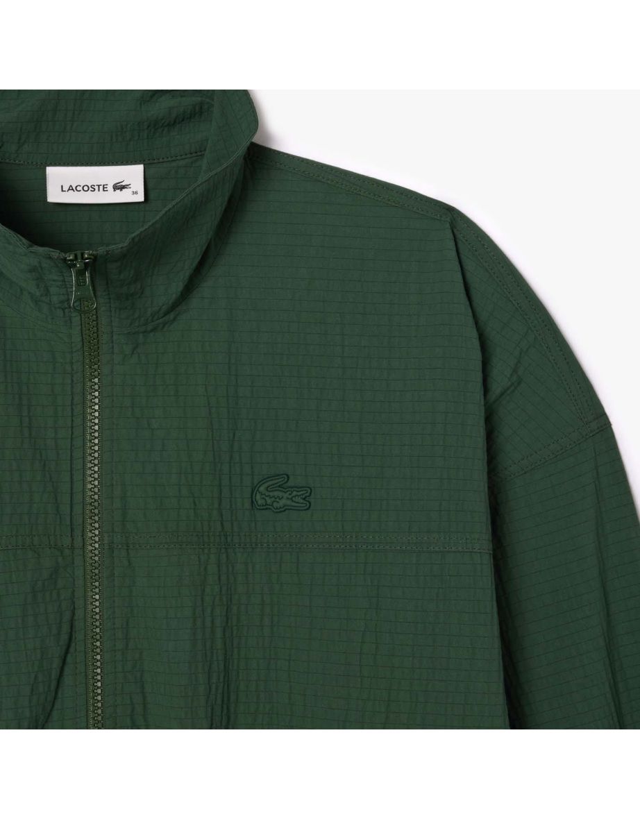 Women's Lacoste Belted Zip Neck Jumpsuit in Green - 5