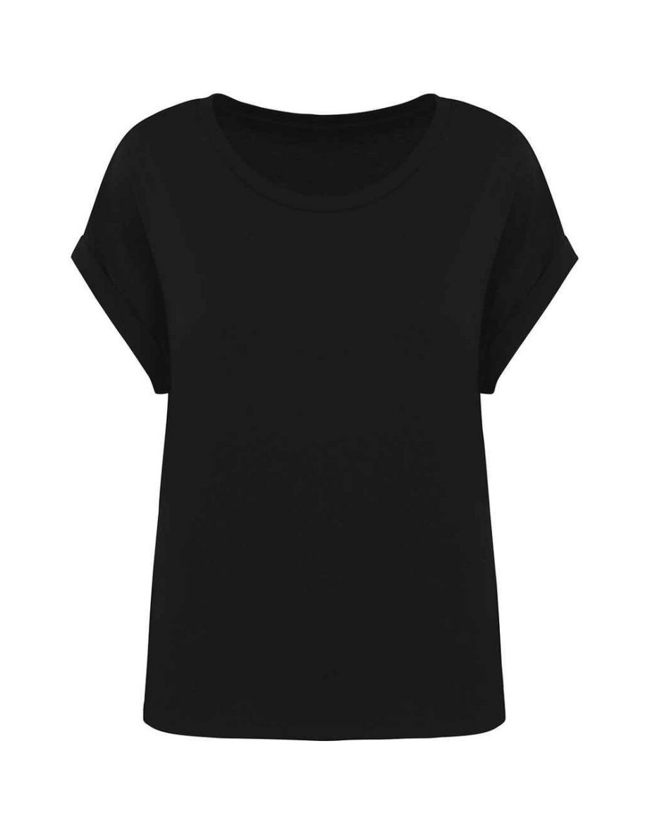Native Spirit Womens/Ladies Roll Sleeve T-Shirt - Black
