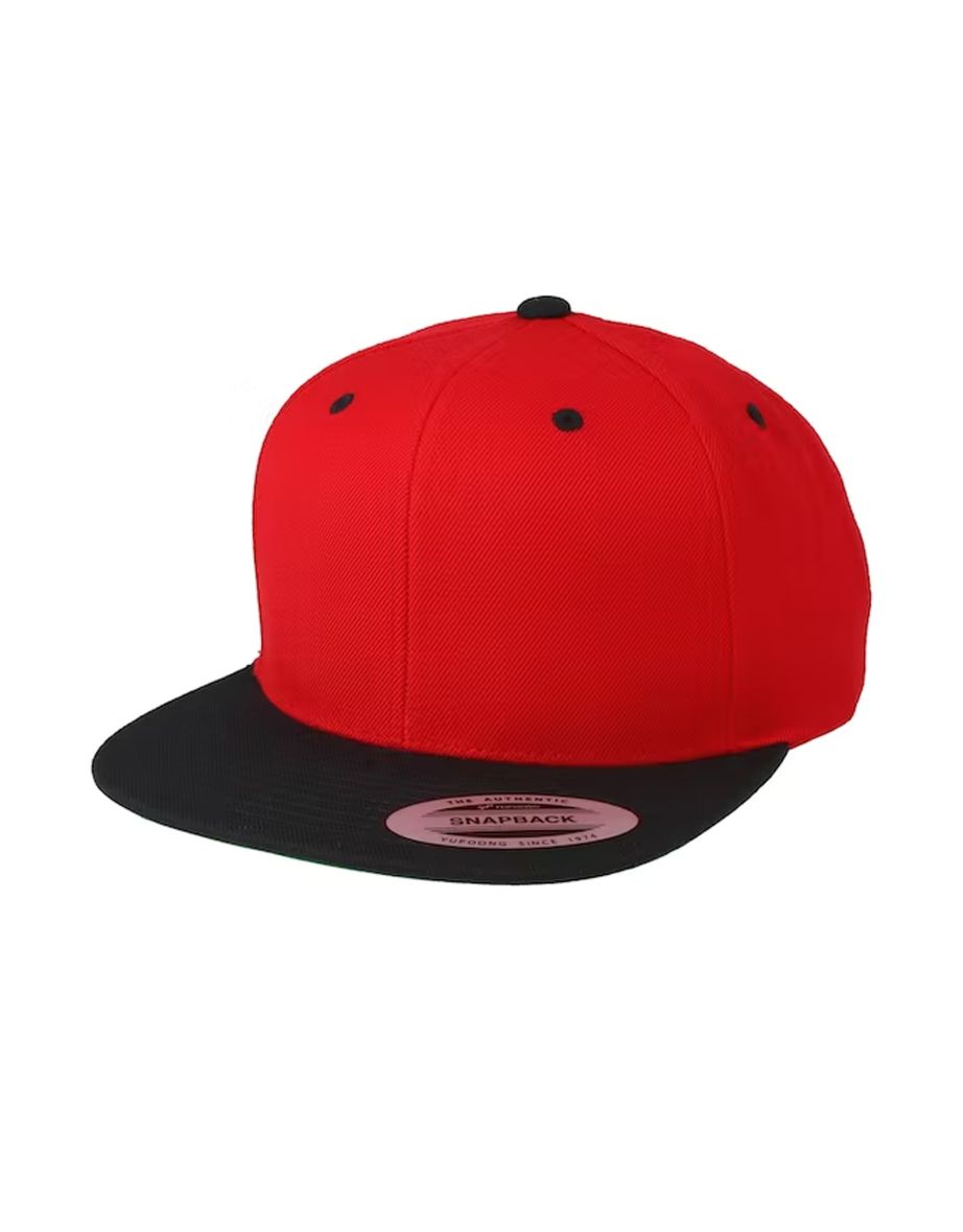 Yupoong Mens The Classic Premium Snapback 2-Tone Cap - Red/Black