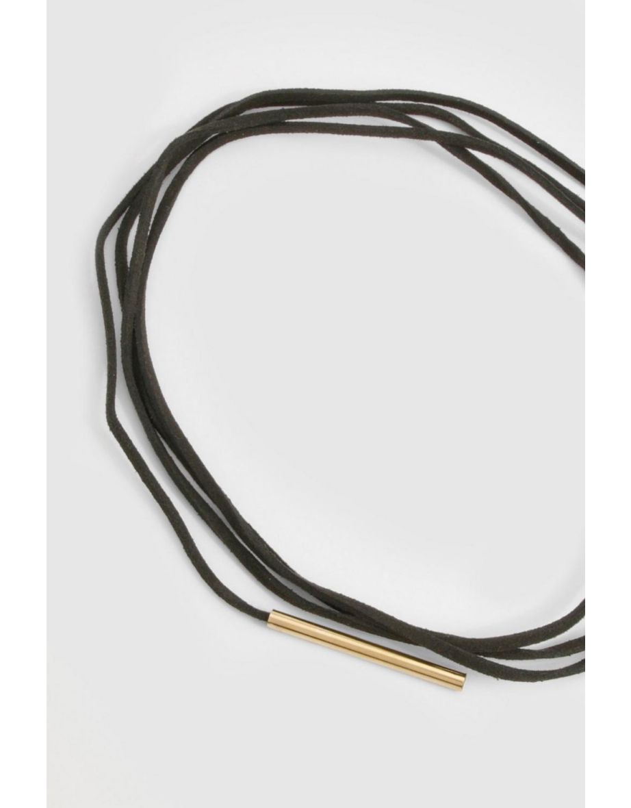 Multi Tie Bow Choker Necklace - black - 2