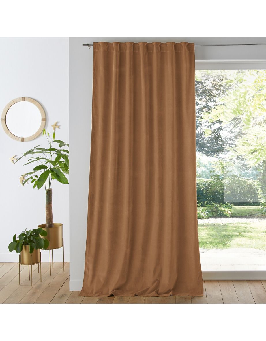 Velvet 100% Cotton Thermal Curtain with Hidden Tabs