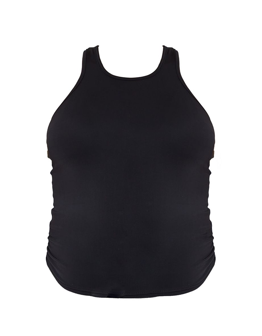 Maternity Black Slinky Fitted Racer Top - 4