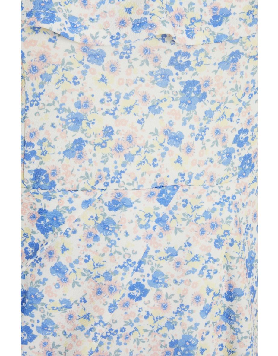 Curve White Ditsy Floral Midi Dress - 5