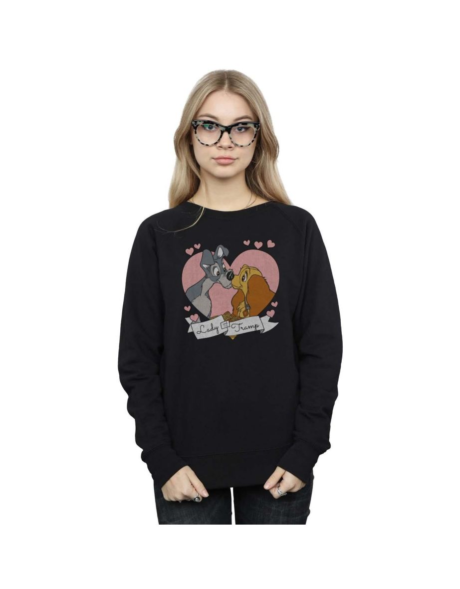 Disney Womens/Ladies Lady And The Tramp Love Sweatshirt - Black