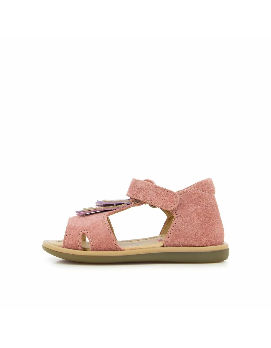 Kids Tity Plum Leather Sandals - 3