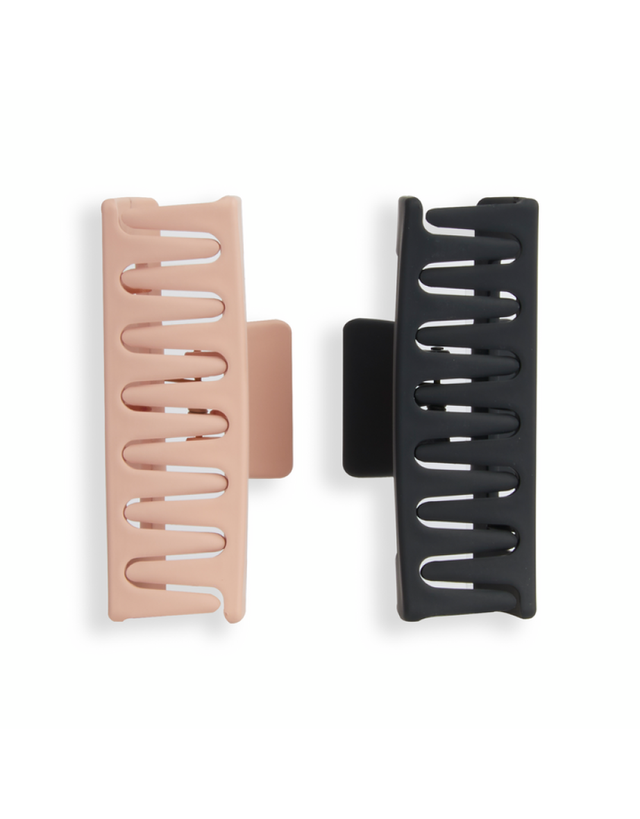 Revolution 2pk Rectangle Matte Clip Nude/Black - 3