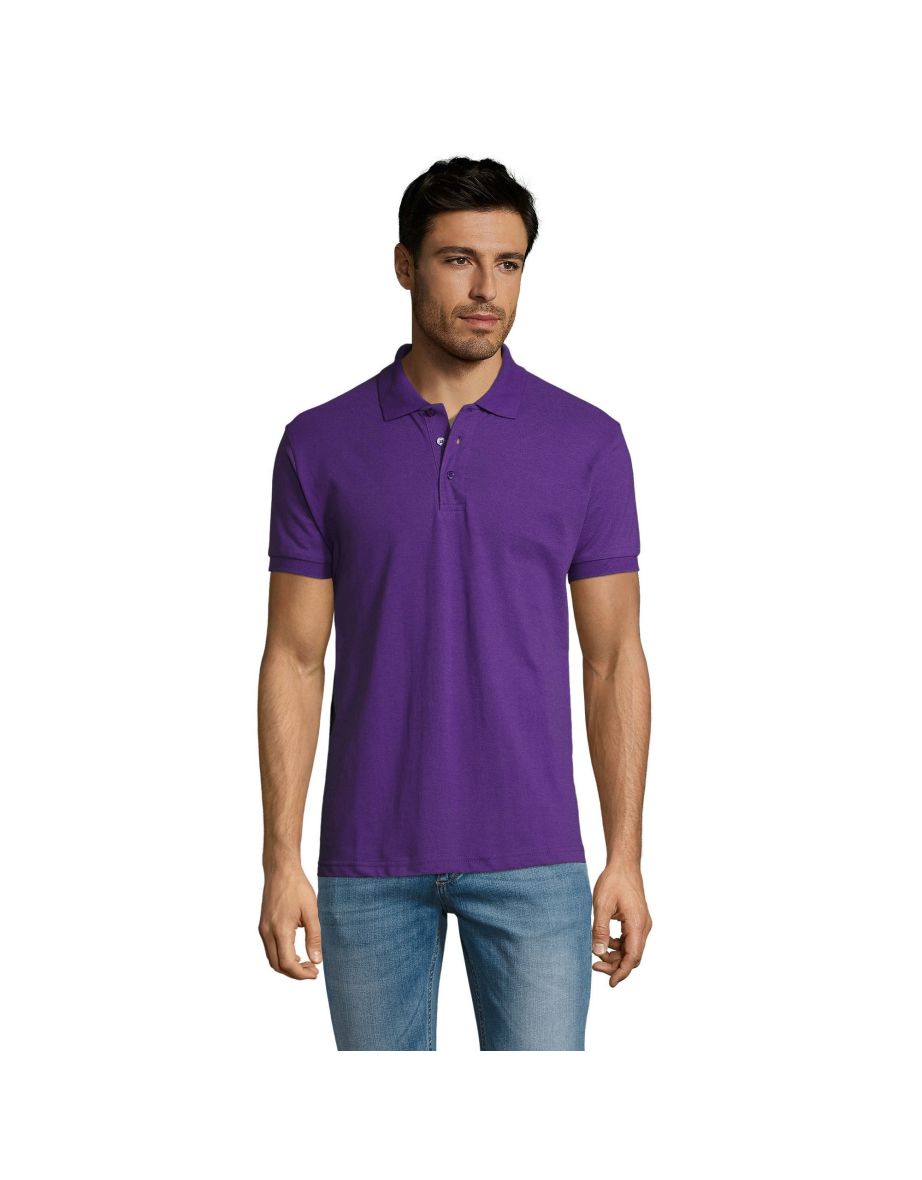 SOLs Mens Prime Pique Plain Short Sleeve Polo Shirt - Dark Purple