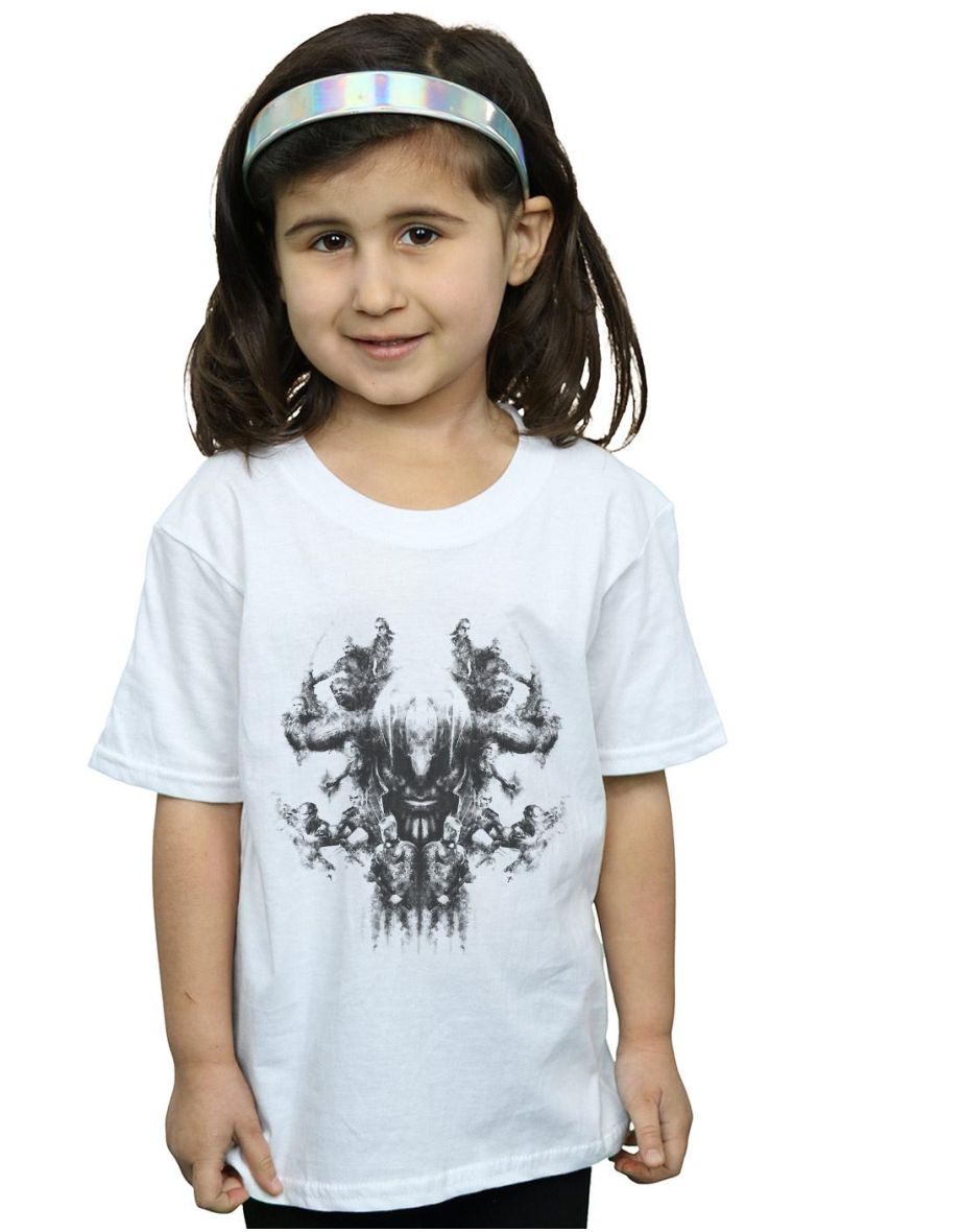 Marvel Girls Avengers Endgame Thanos Rorschach Cotton T-Shirt - White