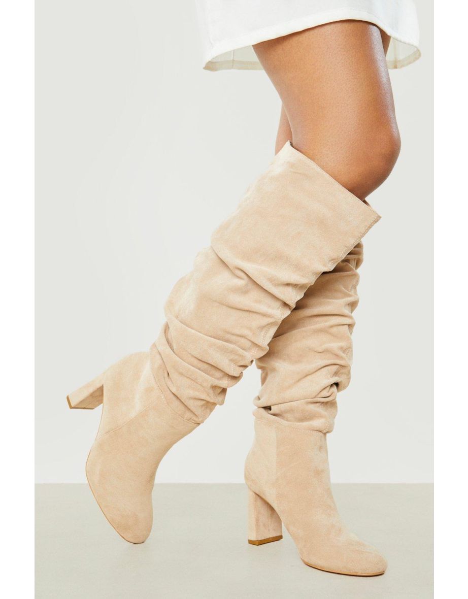 Wide fit ruched clearance boots