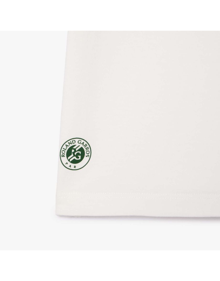 Women's Lacoste Roland-Garros Edition Relaxed-Fit Cotton T-Shirt in Cream - 3