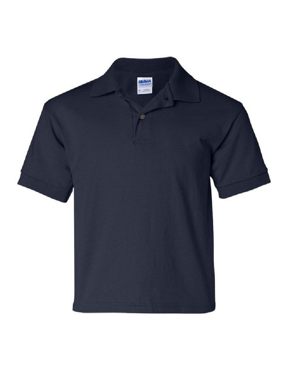Gildan DryBlend Childrens Unisex Jersey Polo Shirt (Pack Of 2) - Navy