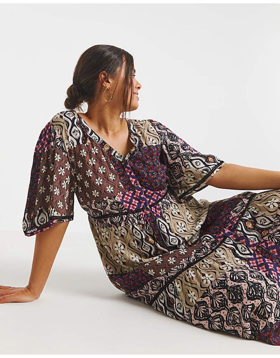 Crinkle Tiered Maxi Dress - 3