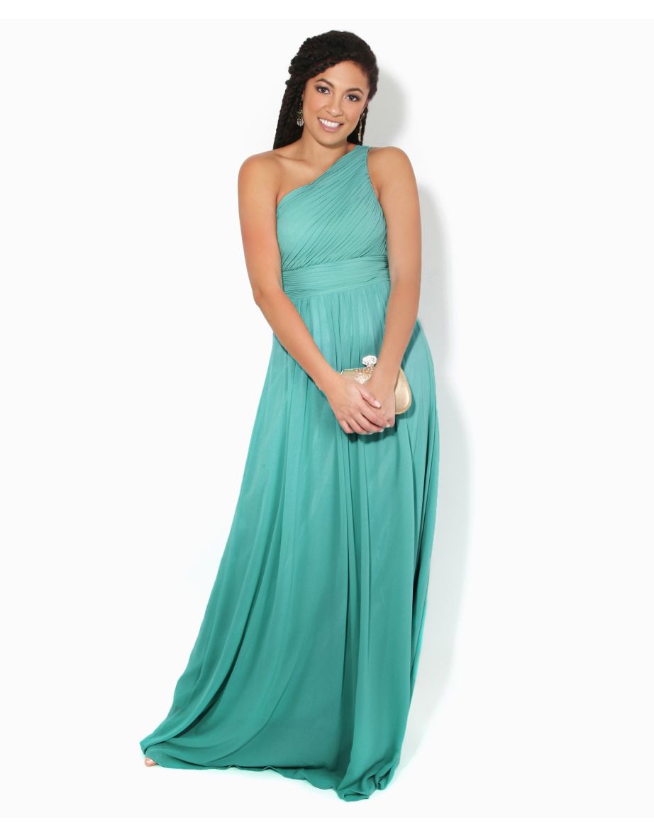 One Shoulder Evening Maxi Dress - 3