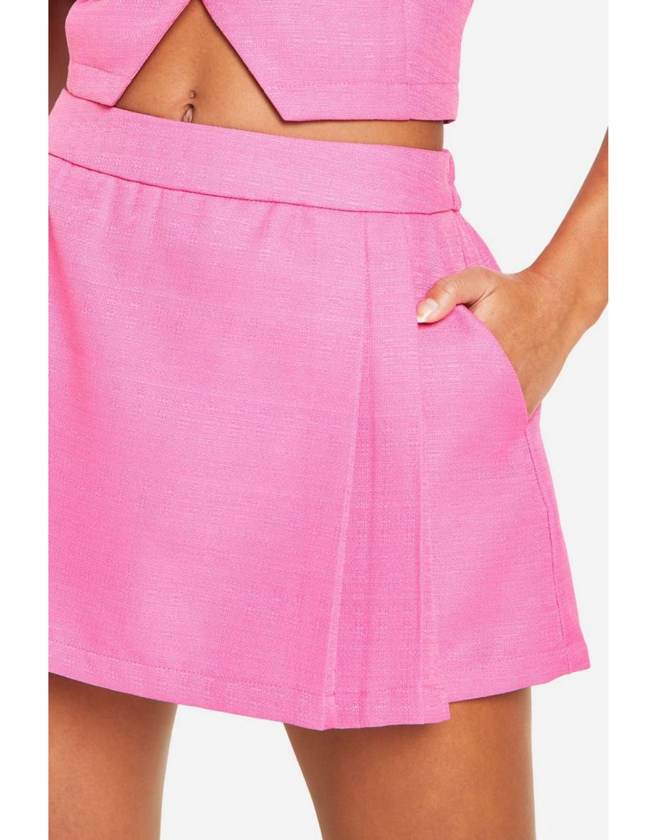 Wrap Front Tailored Skort - pink - 3