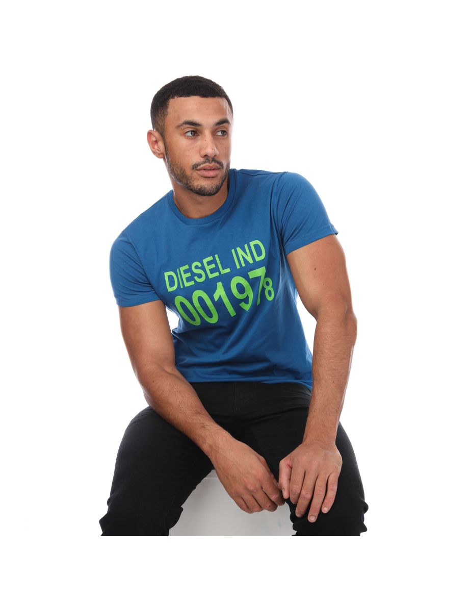 Men's Diesel T-DIEGO T-Shirt in Blue - 3