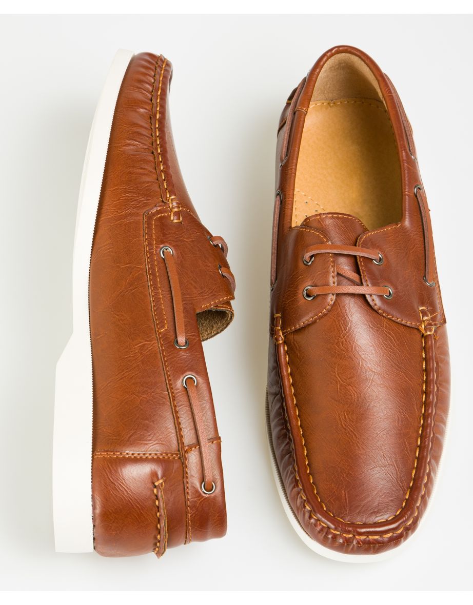 Mens White Sole Classic Boat Shoes - 4