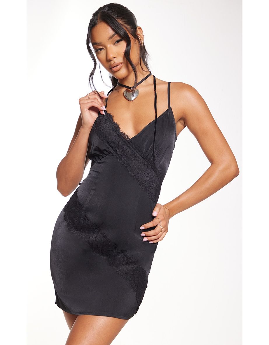 Black strappy best sale shift dress