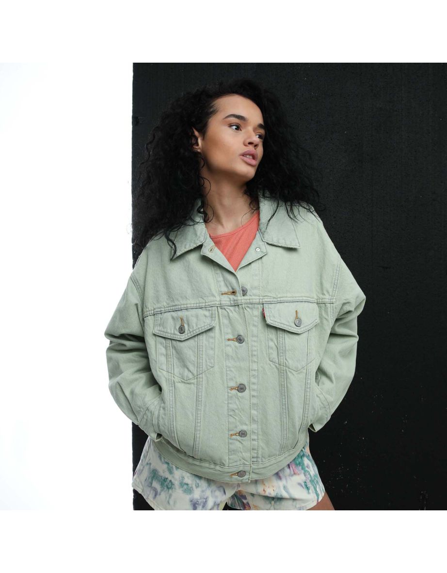 Women's Levis 90's Trucker Jacket in Green - 4