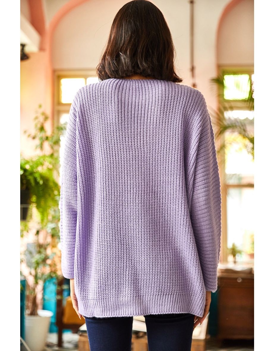 V-Neck Thessaloniki Knit Oversized Knitwear Sweater - 3