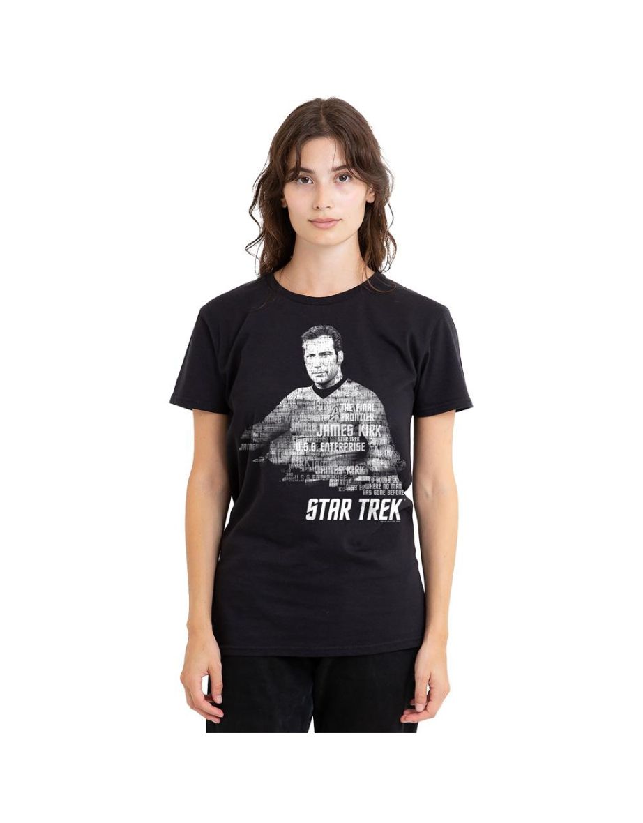 Star Trek Unisex Adult Words Captain Kirk T-Shirt - Black