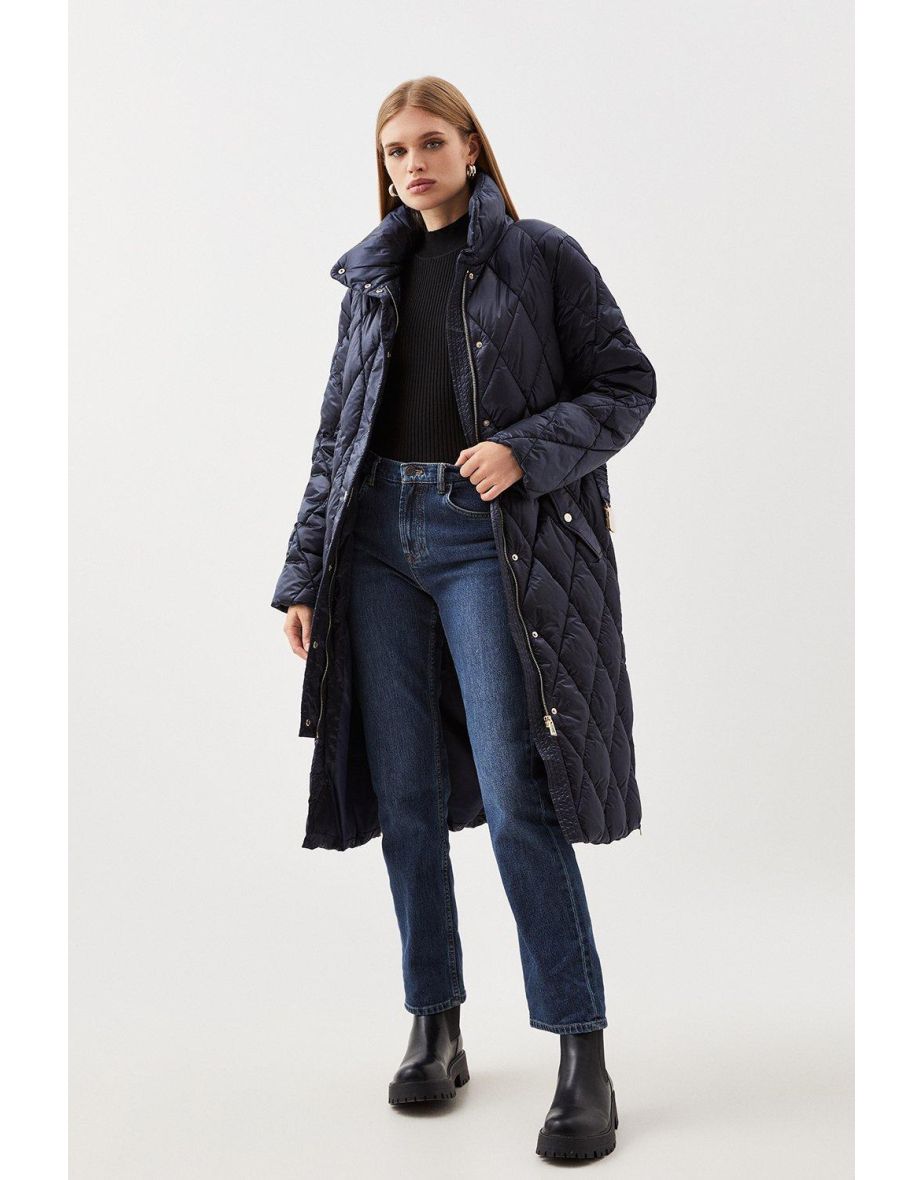 Longline quilted top coat karen millen