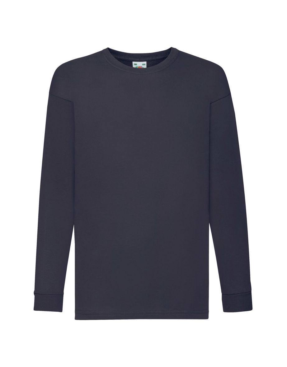 Fruit of the Loom Childrens/Kids Valueweight Plain Long-Sleeved T-Shirt - Deep Navy