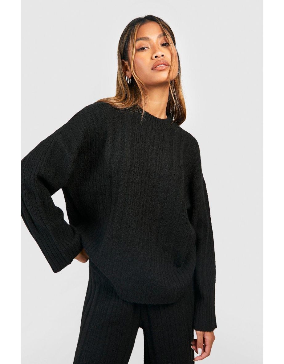 Black wide sleeve jumper sales