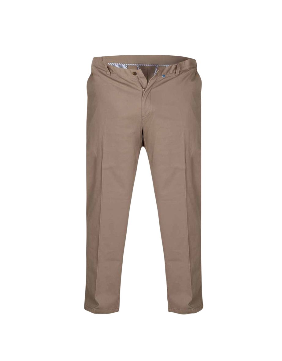 Shop Duke Mens Kingsize Bruno D555 Stretch Chino Trousers Stone Online in Qatar VogaCloset