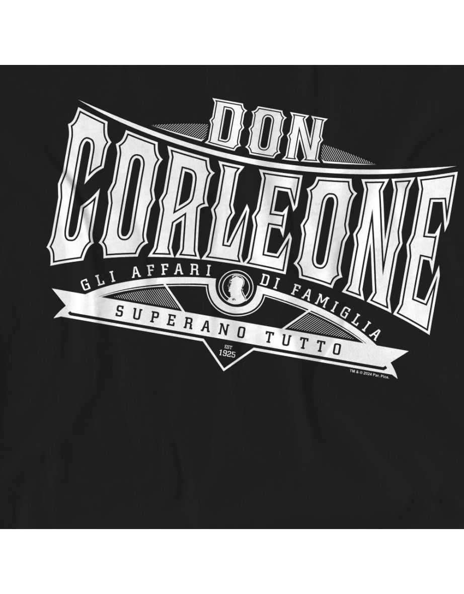 The Godfather Unisex Adult Don Vito Corleone Text T-Shirt - Black - 3