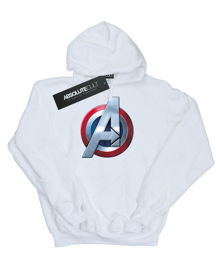 Shop Marvel Girls Avengers 3D Logo Hoodie White Online in Bahrain VogaCloset