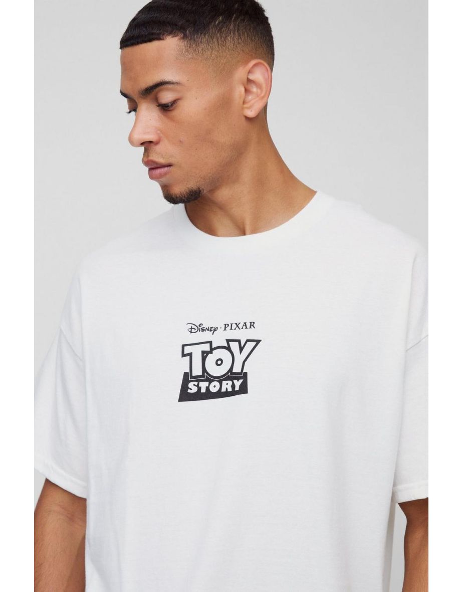 Oversized Pixar Toy Story Aliens License Print T-Shirt - white